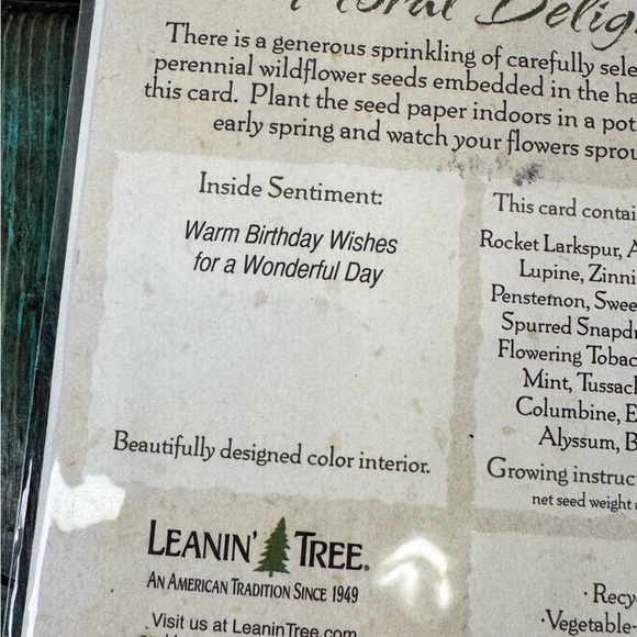 Leanin' Tree Misc Greeting Cards Plant Seeds Plantable Card Lot of 5 - Picture 8 of 13